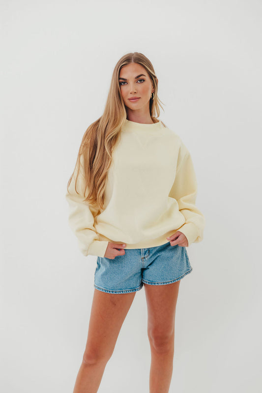Scout Wide Neck Fleece Sweatshirt in Butter
