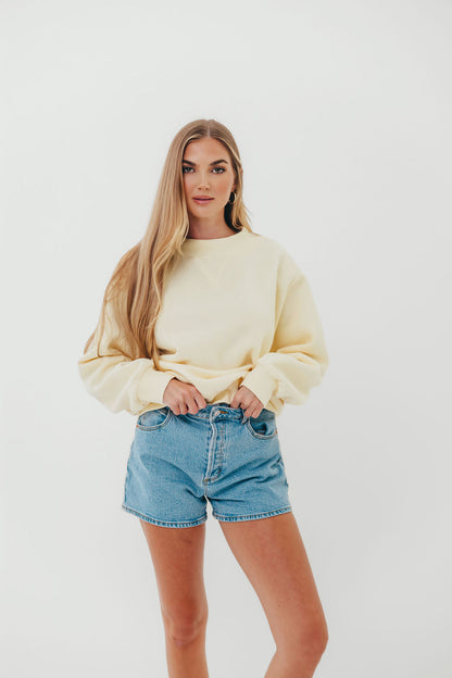 Scout Wide Neck Fleece Sweatshirt in Butter