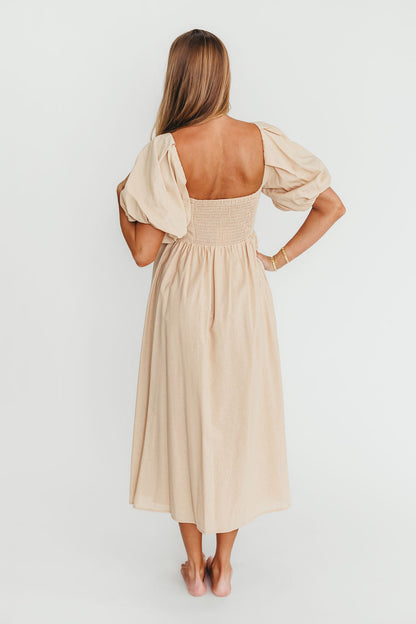 Hamilton Midi Dress in Taupe - Bump Friendly (S-2XL)