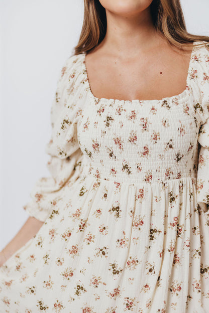 Emerson Maxi Dress with Long Sleeves in Ivory