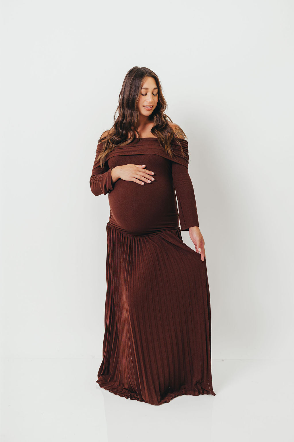 Lennox Long Sleeve Maxi Dress in Brown