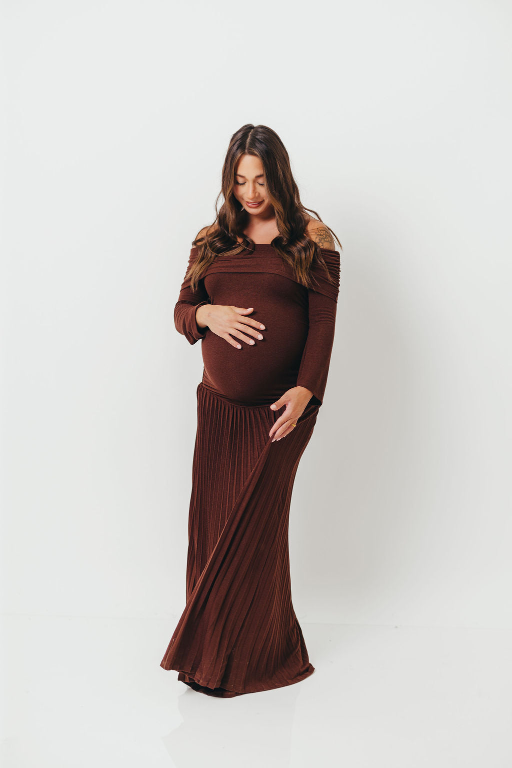 Lennox Long Sleeve Maxi Dress in Brown