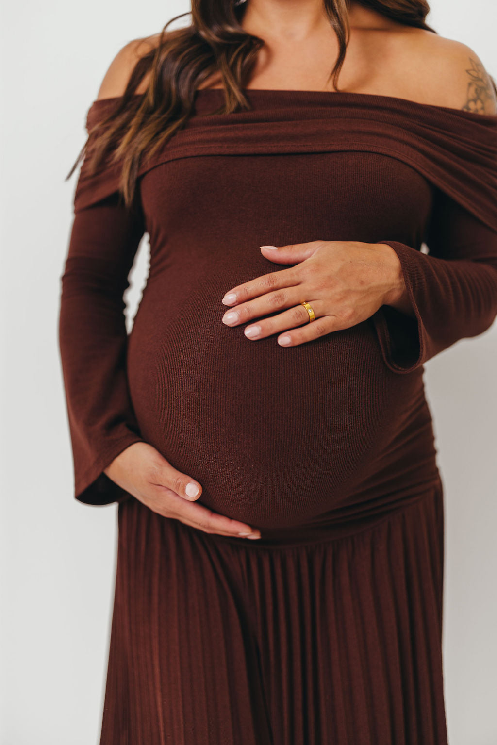 Lennox Long Sleeve Maxi Dress in Brown