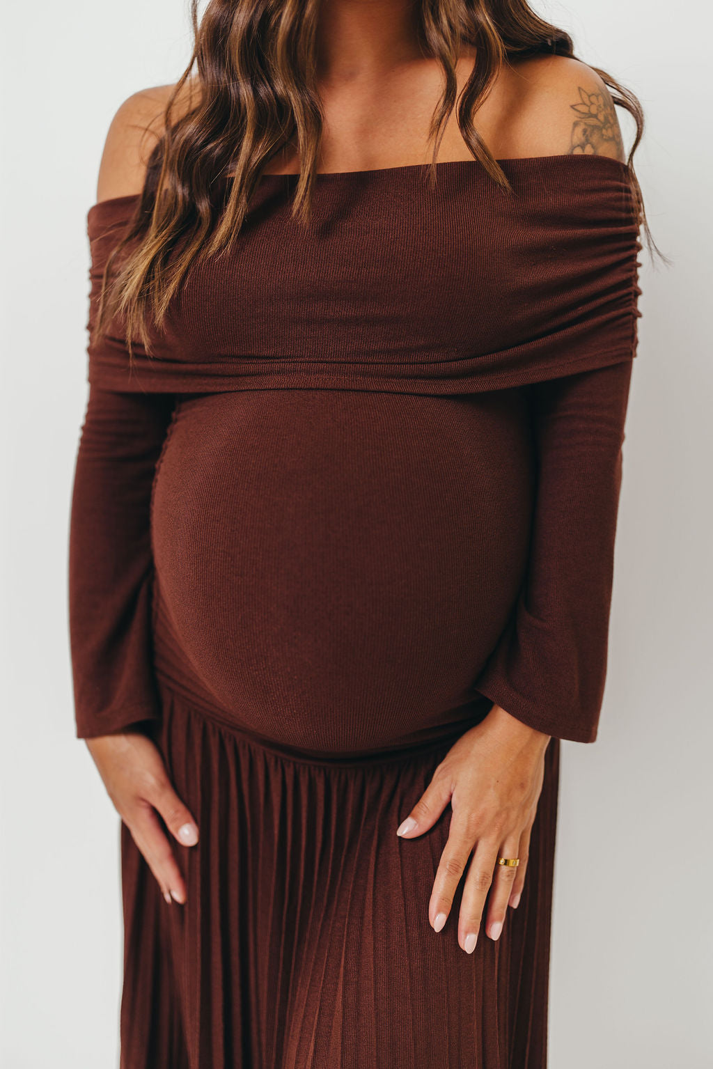 Lennox Long Sleeve Maxi Dress in Brown