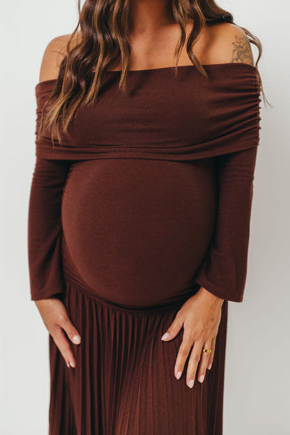 Lennox Long Sleeve Maxi Dress in Brown