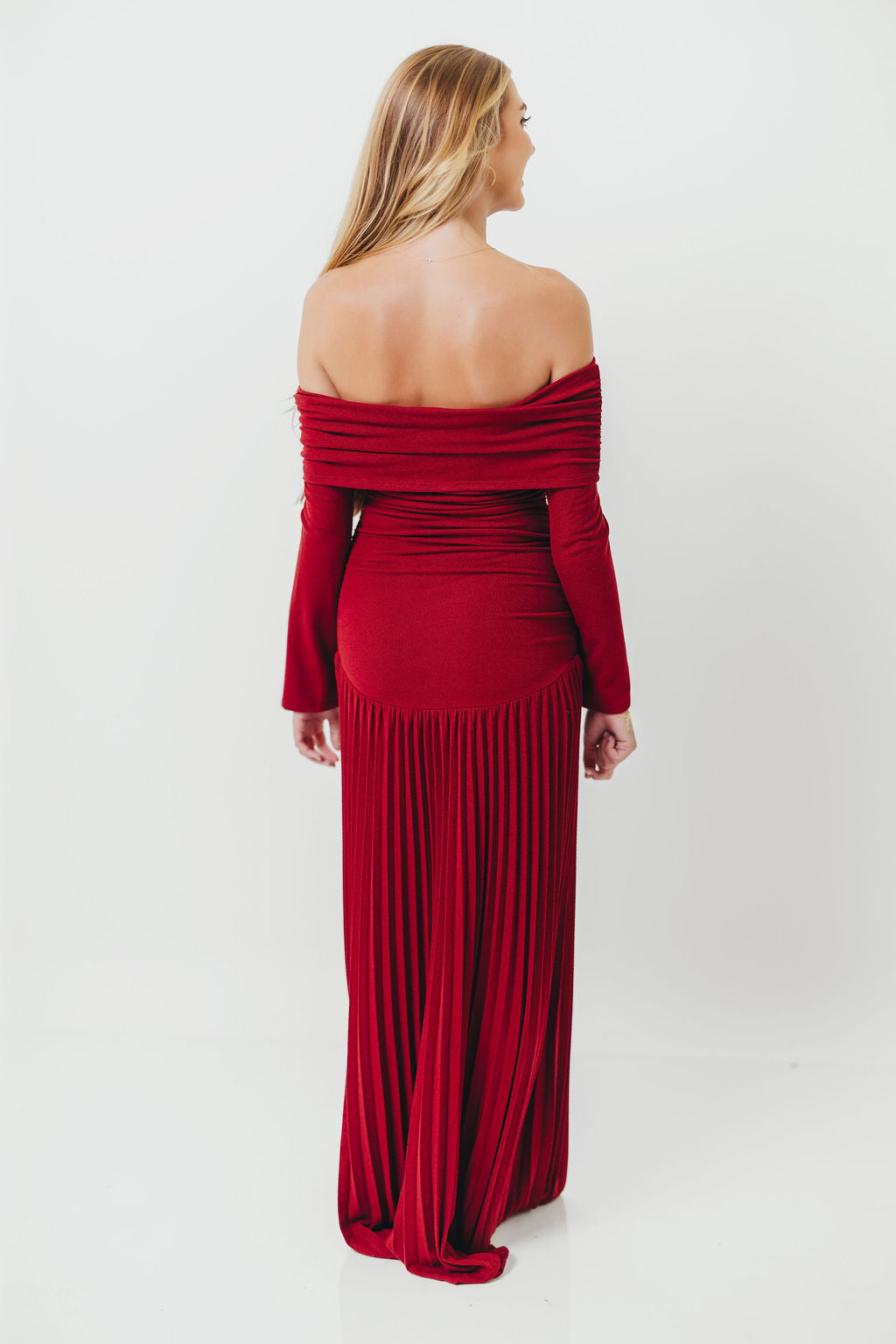 Lennox Long Sleeve Maxi Dress in Red