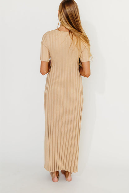 Oakley Ribbed Maxi Dress in Taupe - Bump Friendly