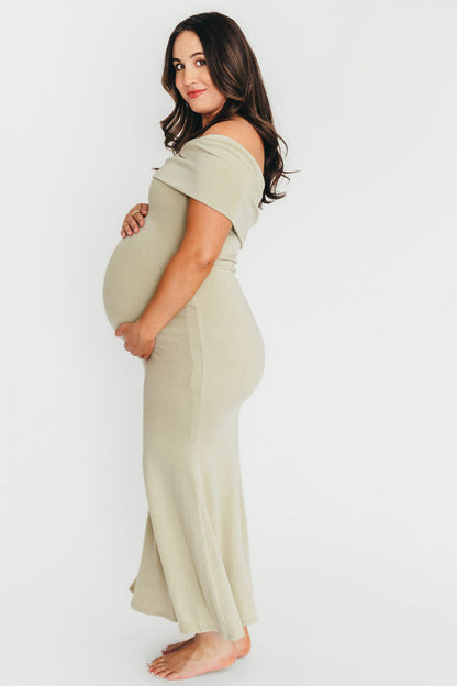 Monroe Maxi Dress in Sage - Bump Friendly