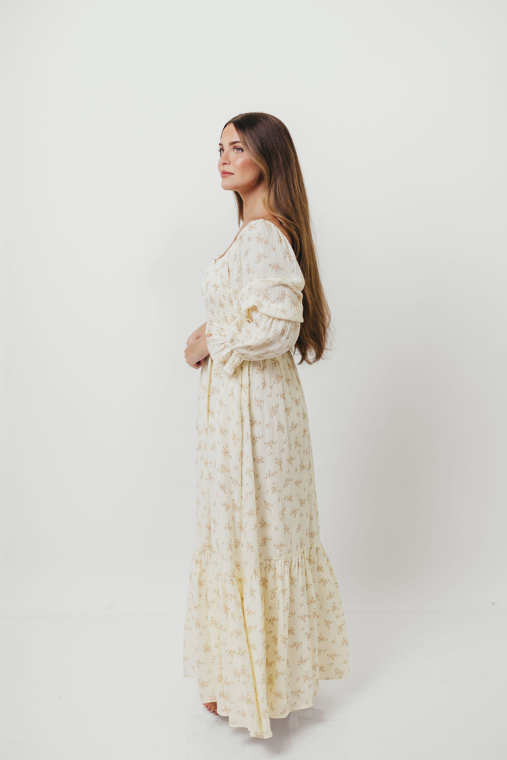 Emerson Smocked Maxi Dress in Blush Floral