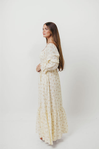 Emerson Smocked Maxi Dress in Blush Floral