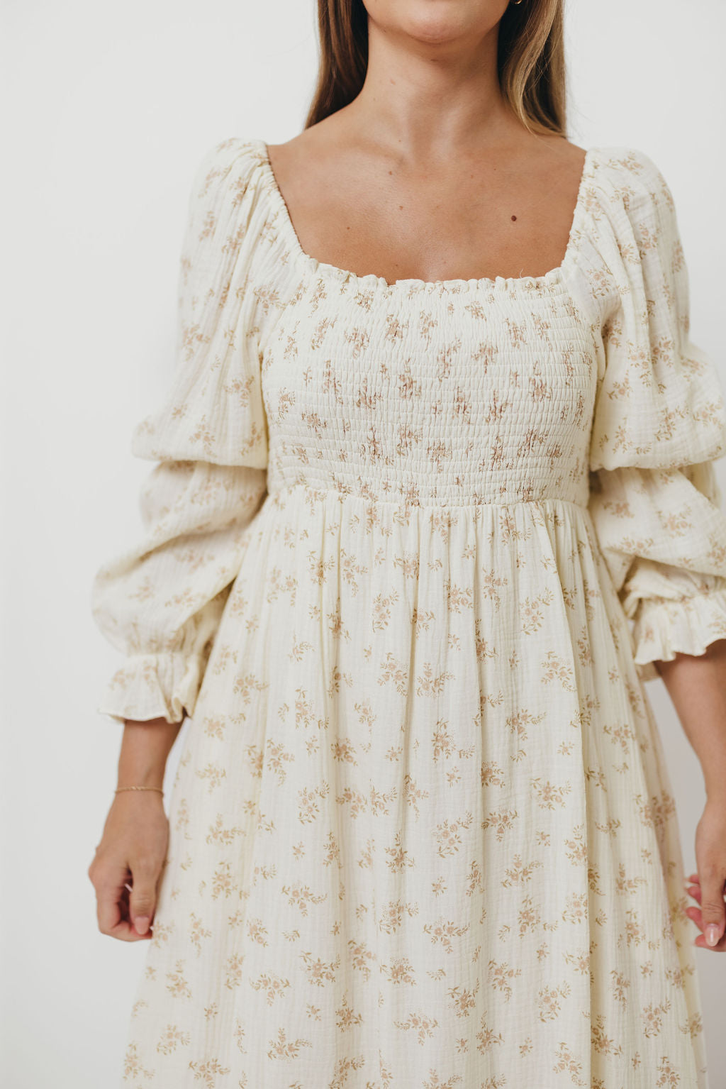 Emerson Smocked Maxi Dress in Blush Floral