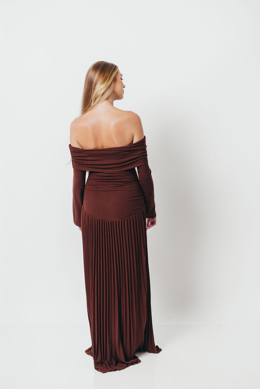 Lennox Long Sleeve Maxi Dress in Brown