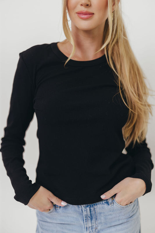 Kathy Long Sleeve Tee in Black