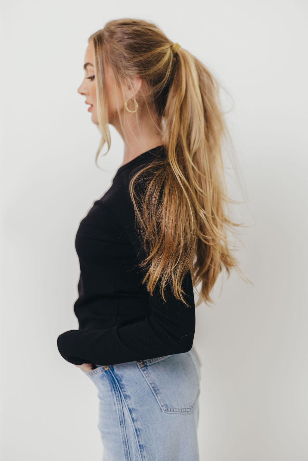 Kathy Long Sleeve Tee in Black