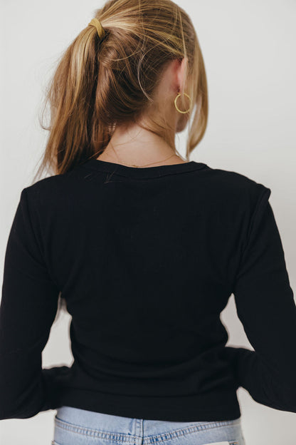 Kathy Long Sleeve Tee in Black