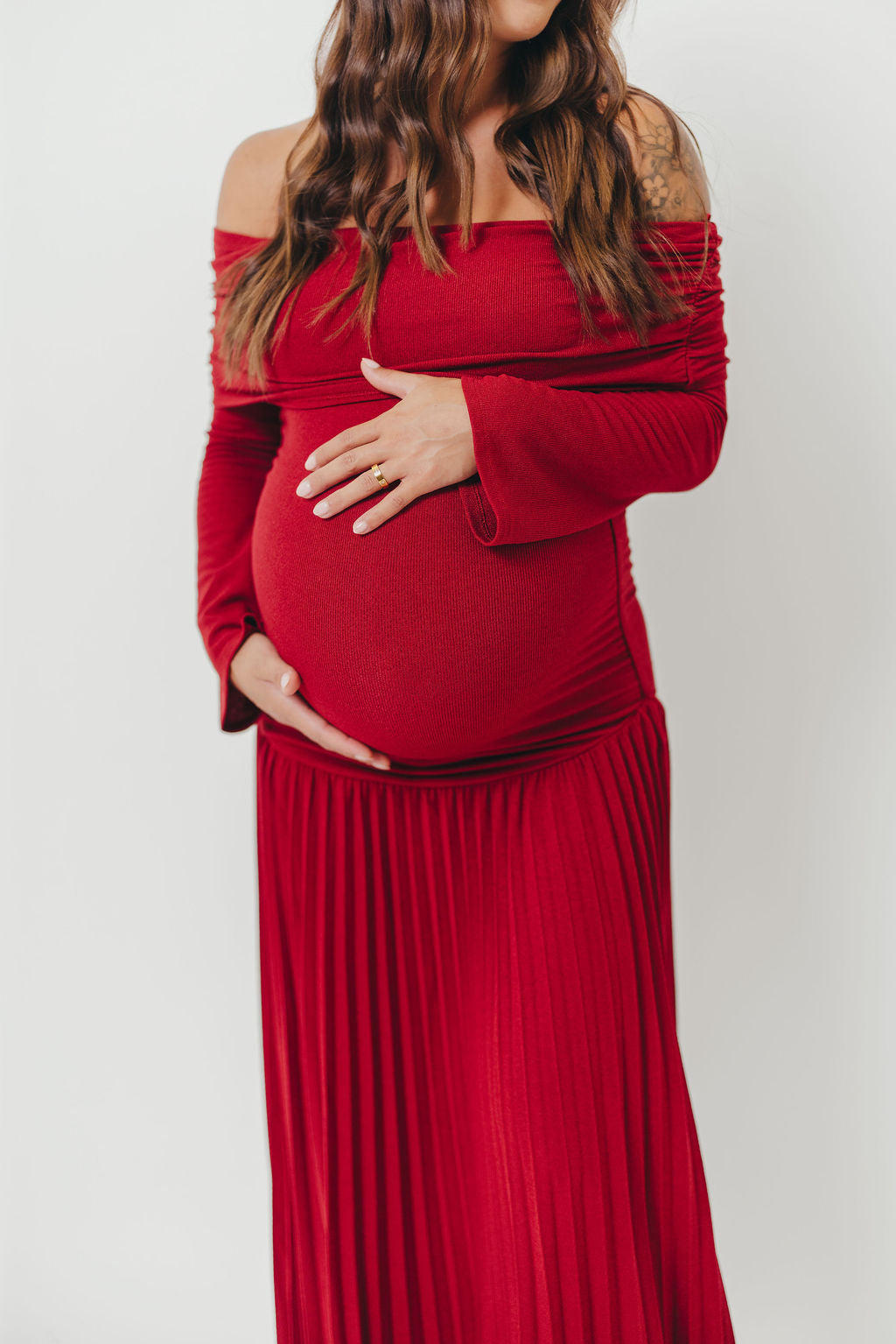 Lennox Long Sleeve Maxi Dress in Red