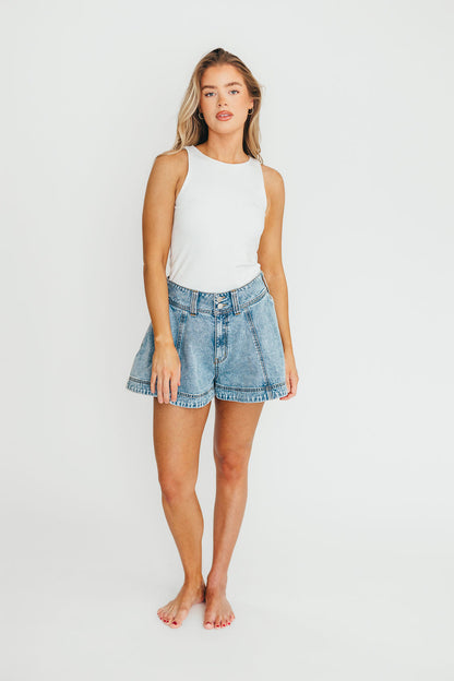 Helena Washed Denim Skort