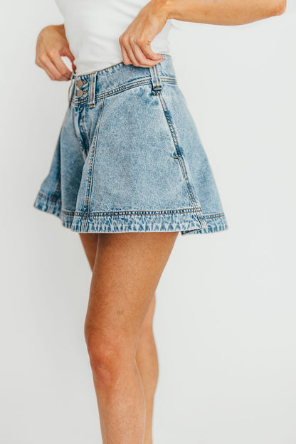 Helena Washed Denim Skort