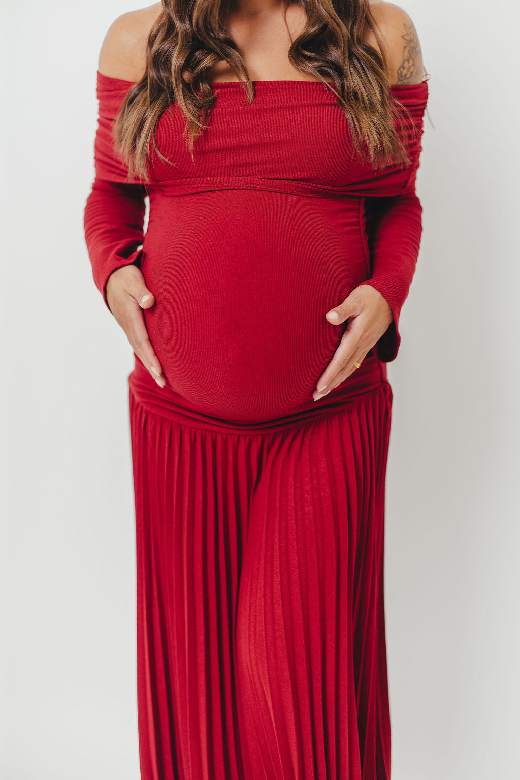 Lennox Long Sleeve Maxi Dress in Red