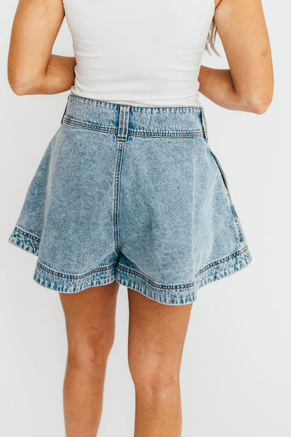 Helena Washed Denim Skort