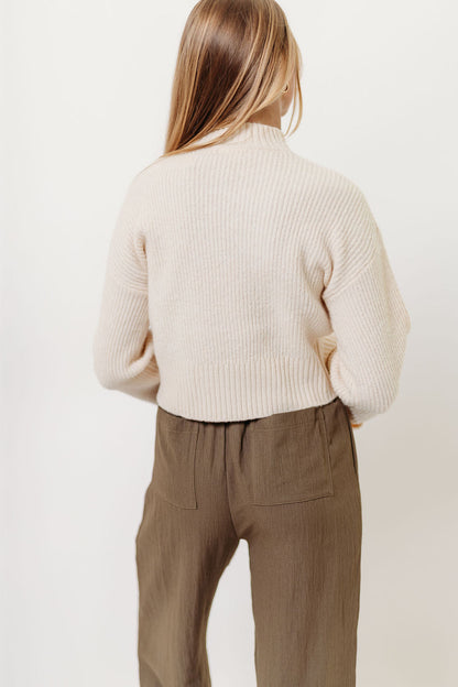 Freida Mock-Neck Sweater in Cream