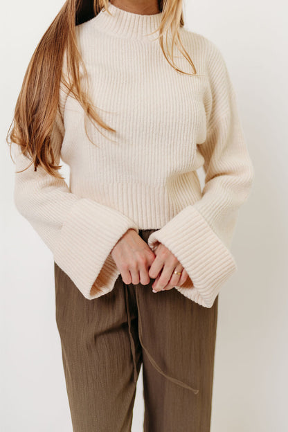 Freida Mock-Neck Sweater in Cream