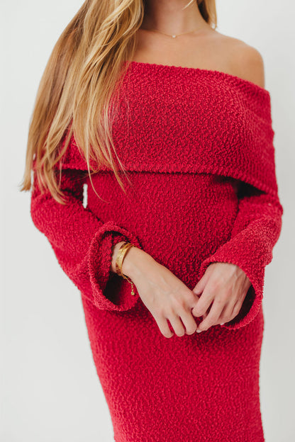 Nora Knit Maxi Dress in Muted Red - Bump Friendly