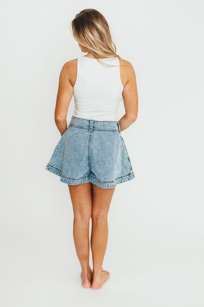 Helena Washed Denim Skort