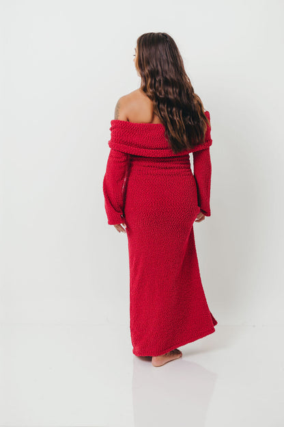 Nora Knit Maxi Dress in Muted Red - Bump Friendly