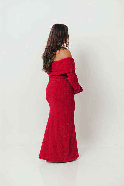 Nora Knit Maxi Dress in Muted Red - Bump Friendly