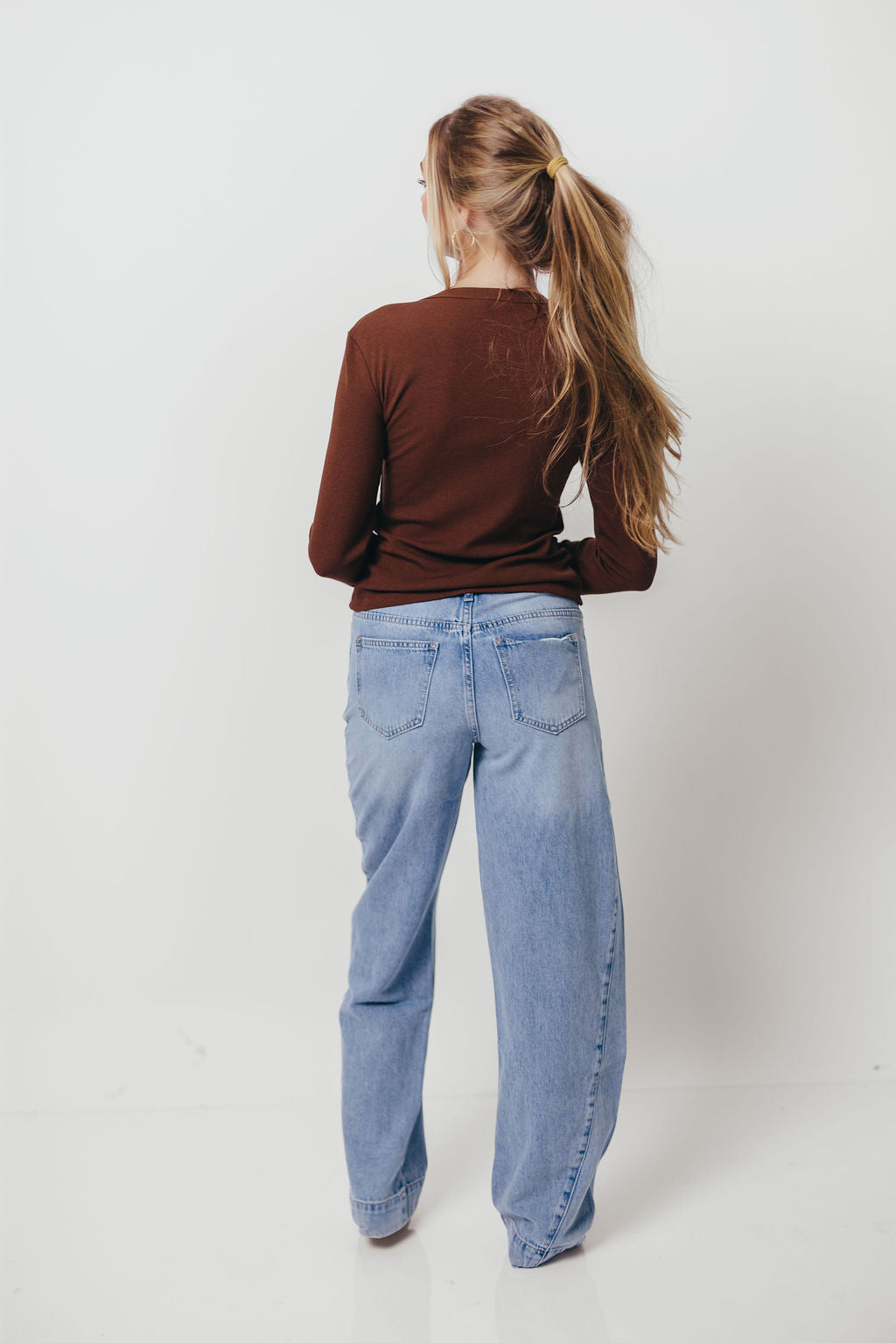 Kathy Long Sleeve Tee in Brown