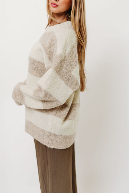 Hollis Textured Sweater in Cream Taupe
