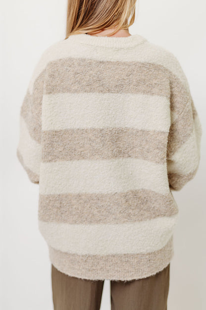 Hollis Textured Sweater in Cream Taupe