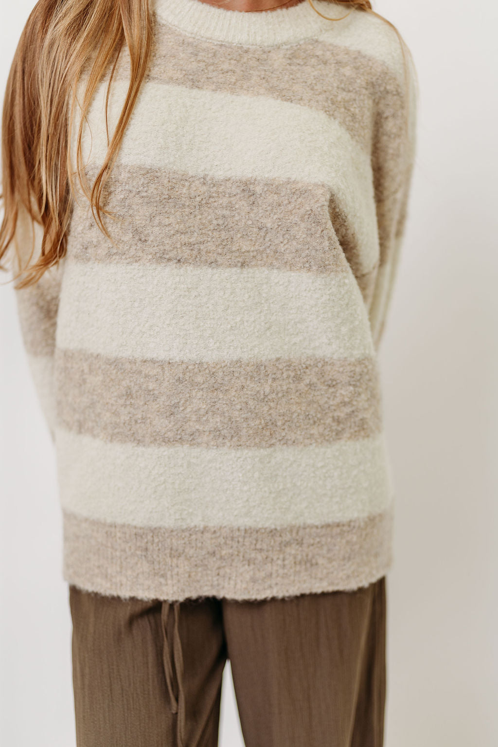 Hollis Textured Sweater in Cream Taupe