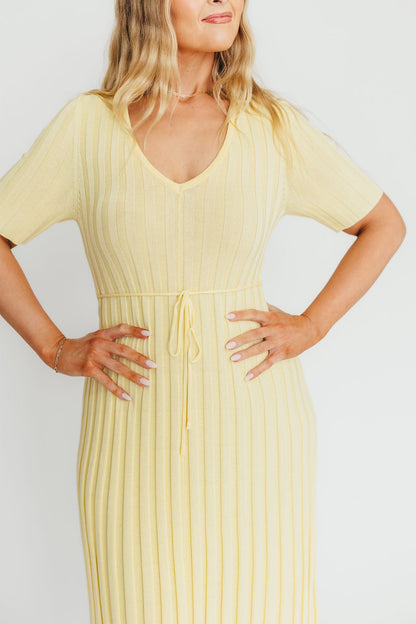 Oakley Ribbed Maxi Dress in Light Yellow - Bump Friendly