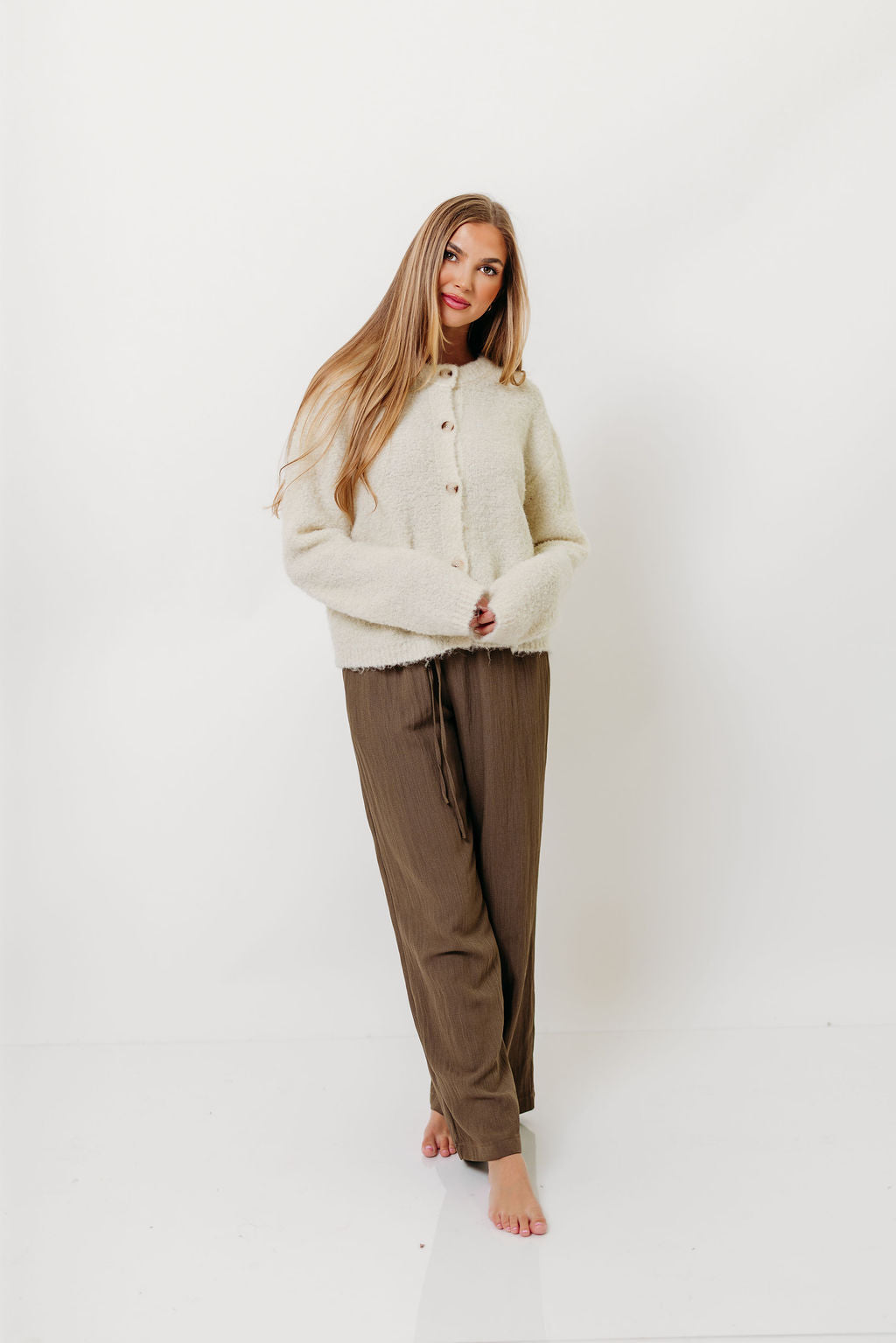 Pillow Talk Cardigan Top in Cream