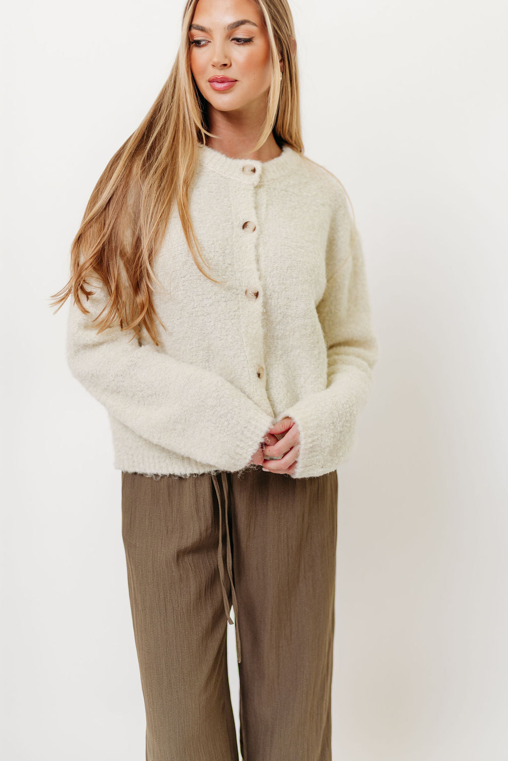Pillow Talk Cardigan Top in Cream