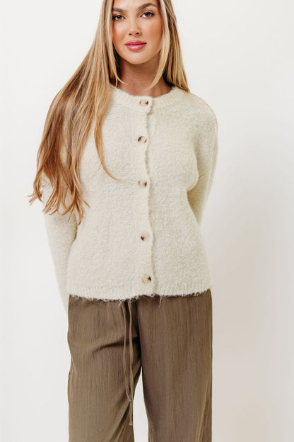 Pillow Talk Cardigan Top in Cream