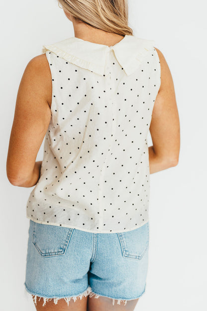 Nelly Polka Dot Blouse in Cream/Black