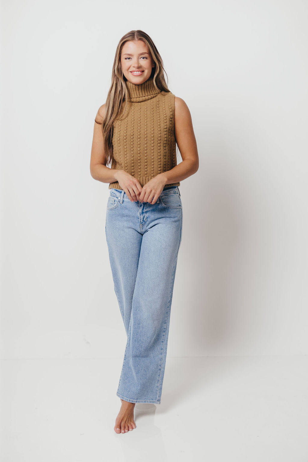 Mandi Sweater Vest in Camel
