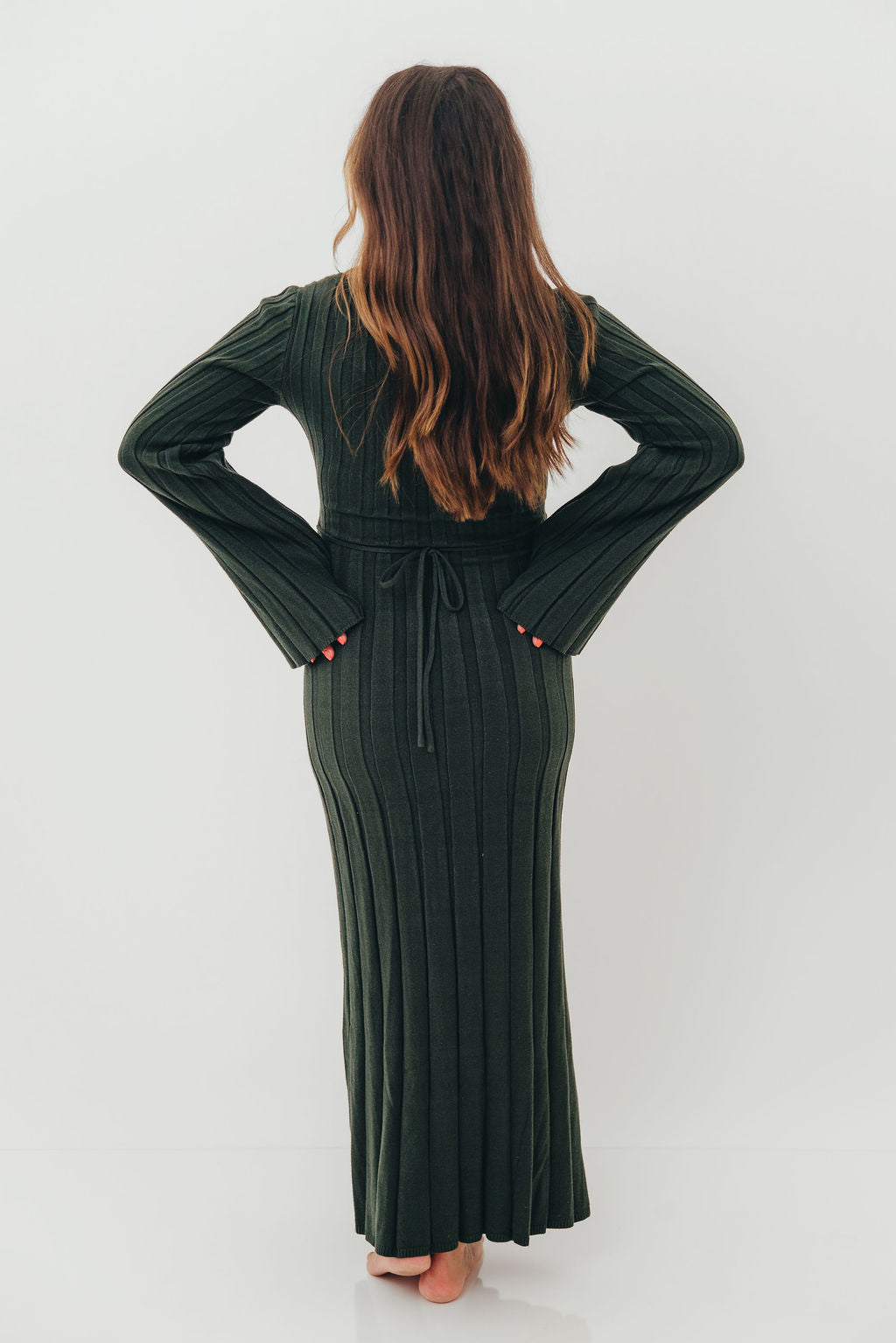 Rowan Square Neck Maxi Dress in Evergreen