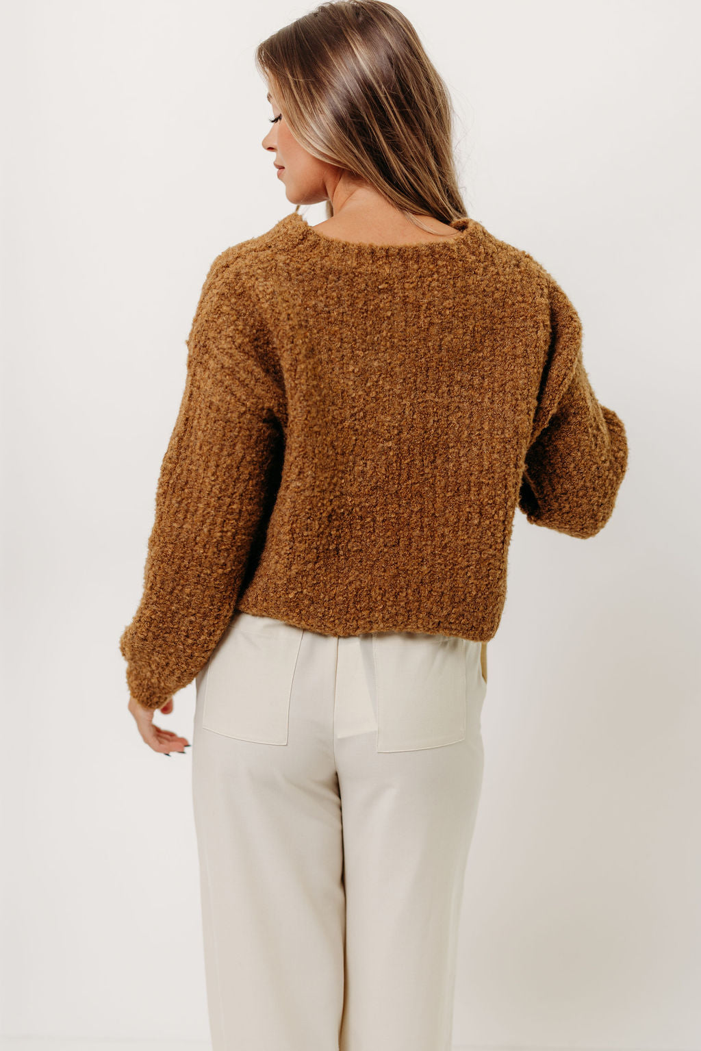 Samara Plush Cardigan Top in Dark Mustard