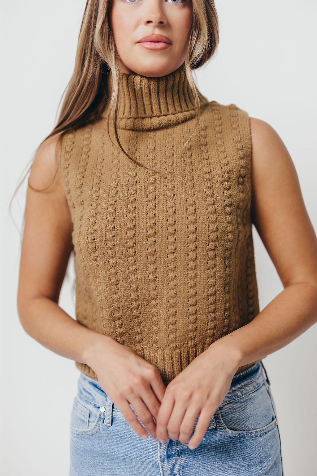 Mandi Sweater Vest in Camel