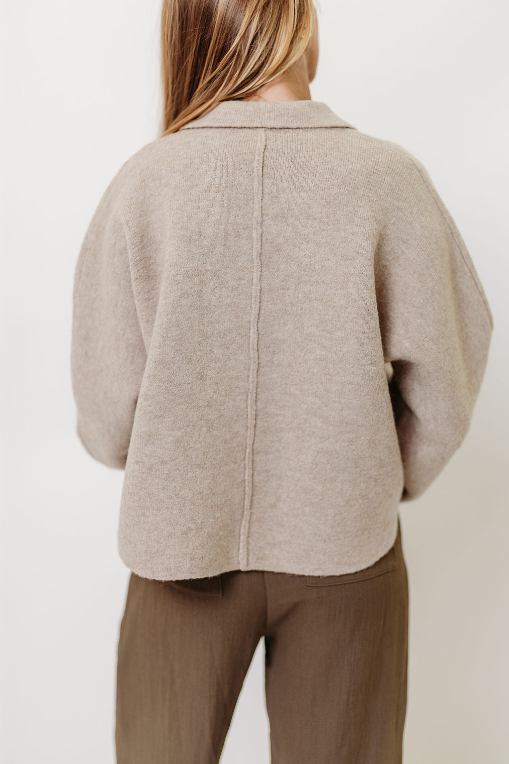 Monica Collared Button-Down Sweater in Papyrus
