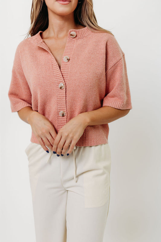 Katalina Cardigan Top in Pink