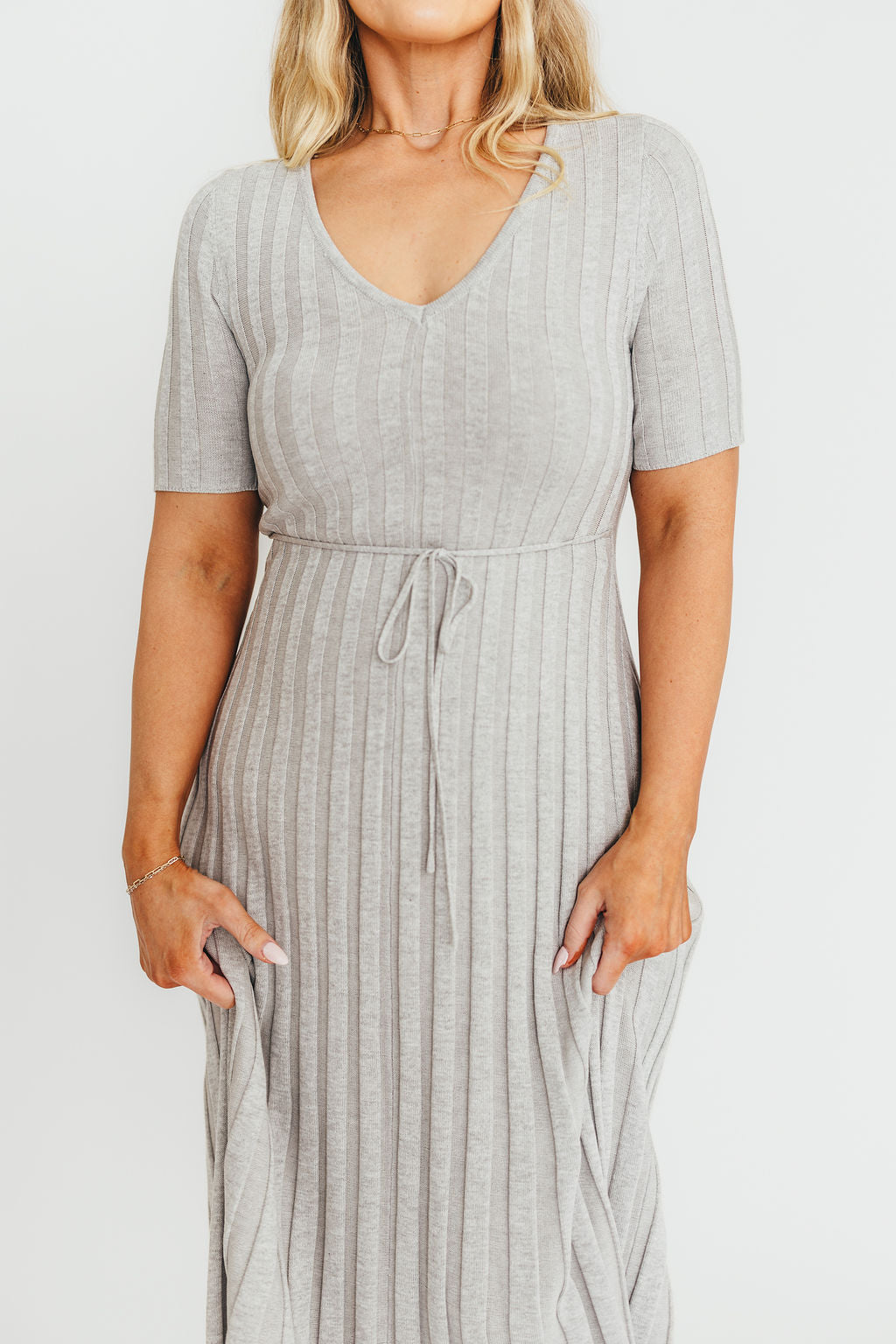 Oakley Ribbed Maxi Dress in Heather Grey -Bump Friendly