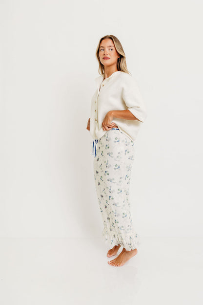 Davina Button-Up Sweater in Off-White