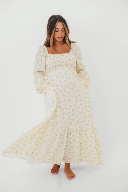Emerson Smocked Maxi Dress in Blush Floral