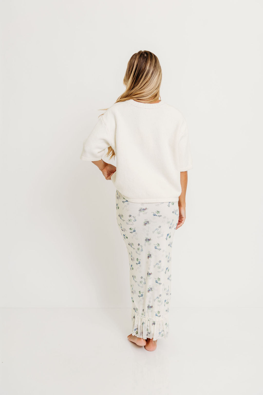 Davina Button-Up Sweater in Off-White