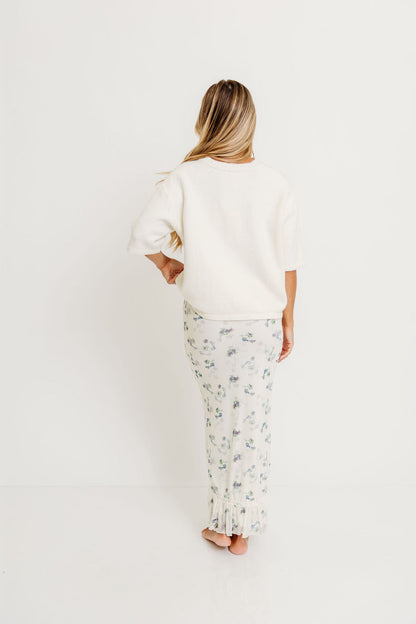 Davina Button-Up Sweater in Off-White
